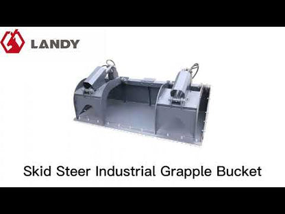 Landy Attachments Grapple Bucket | Widths 78" & 85" | 25-40 HP | 16 GPM | For Skid Steers, Tractors, ATVs & UTVs