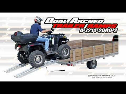 Black Widow Arched ATV Trailer Ramps | Model A-8416-3000-2 | SIze 7' L x 16" W | Capacity 3,000 lb. | Horsepower 4 to 90+ HP | For ATV & UTV Loading