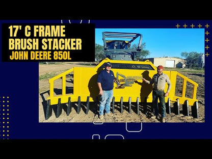 Hebbronville Machine Shop 8' to 24' Pin On Medium Duty Stacking Rake For Skid Steer