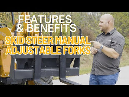 Werk-Brau Manual Adjustable Forks | Model WBPF | Tine Length 42", 48" & 60" | 10–30 GPM | For Skid Steer