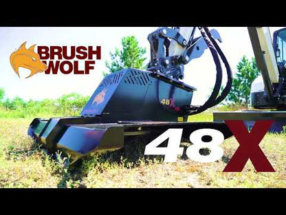 Brush Wolf Heavy-Duty X- Brush Cutter Series | Cutting Width 42" & 48" inches | Hydraulic Flow Range 14-37 GPM | For Excavators & Backhoe