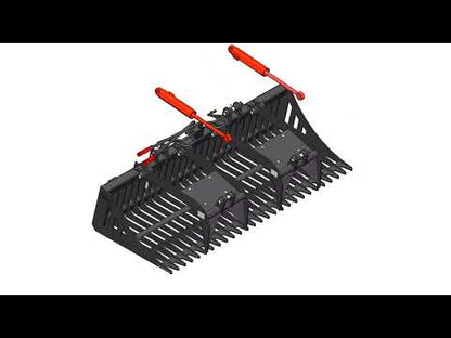 Landy Attachment Rock Grapple Bucket | Width 72" & 84" | 16 GPM | For Skid Steers