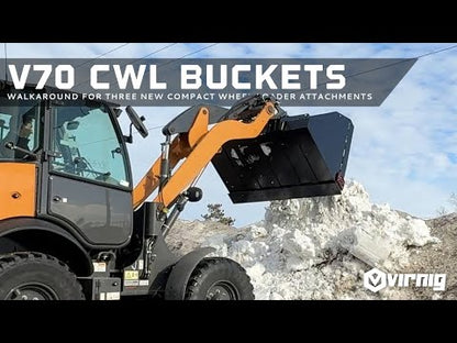 Virnig V70 CWL Snow / Light Material Bucket | Models WLM72, WLM78, WLM84, WLM96 & WLM101 | Widths 73.5" To 101.5" | Hydraulic Flow Range 15 To 25 GPM | For Compact Wheel Loaders