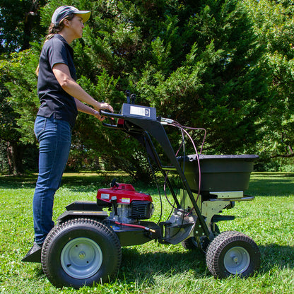 Spyker Ride-On Spreader w/ Honda Engine | Hopper Capacity 120 lb | 4.4 HP | Spread Width 12' | Hydrostatic Rear-Wheel Drive