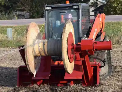 EZ Spot UR Attachment Wire Reel | Model EZ-WR01 | Spool Width 24–50" | 20–30 GPM | 3–5 Ton | For Skid Steer, Compact Track Loaders, Wheel Loaders, Excavators, Mini Excavators, Telehandlers & Backhoes