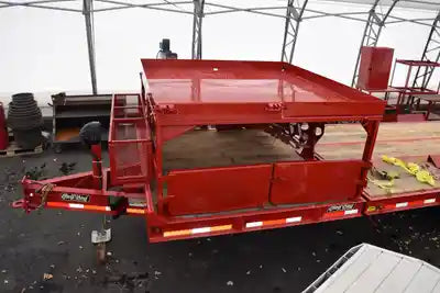 EZ Spot UR Attachment Trailer With Rack | Model EZ-TRL001 | 28' x 8'6" Deck | 25,000 lbs GVWR | 20–30 GPM | 3–5 Tons | For Skid Steer, Compact Track Loaders, Wheel Loaders, Excavators, Mini Excavators, Telehandlers & Backhoes