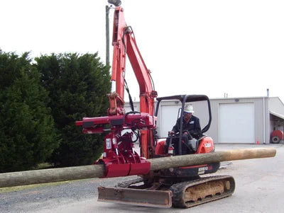 Ez Spot Ur Attachment Heavy Duty Pole Setter | Model EZ-HD08 | Jaw Opening 21" | 20–30 GPM | 3–5 Tons | For Skid Steer, Compact Track Loaders, Wheel Loaders, Excavators, Mini Excavators, Telehandlers & Backhoes