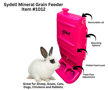 Sydell Pink Poly Mineral & Grain Feeder | #1012 | Capacity 25 lb | For Sheep, Goats & Small Livestock