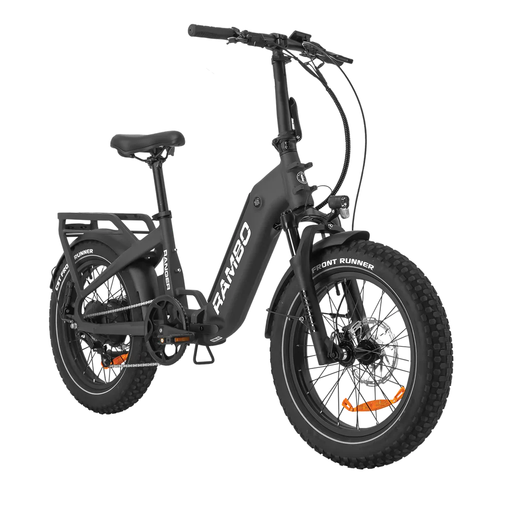 Rambo Ranger Folding E-Bike | 750W Hub Motor | 48V 10.4Ah Battery | Up to 40 Miles Range | Max Speed 30 mph | For Off-Road & Commuting
