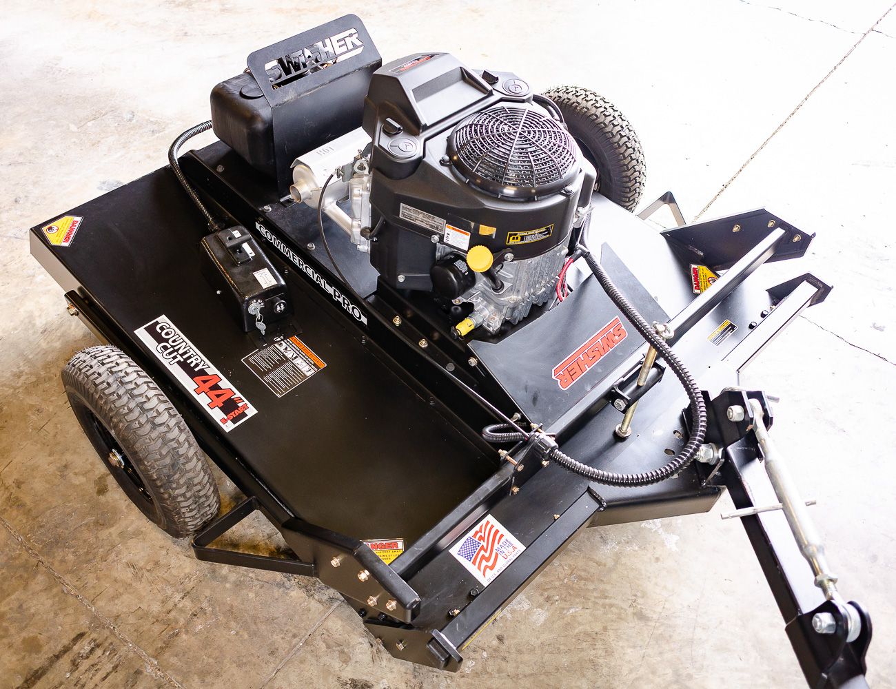 Swisher Country Cut Rough Cut Mower | Model RC14544CPKA-R | 44" Cutting Width | 14.5 HP Kawasaki V-Twin Engine | Cuts Up to 3" Thick Brush | Horsepower 15 To 20 HP | For ATV & UTV