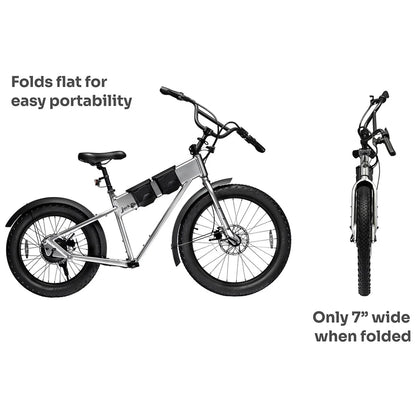 JackRabbit | Micro Electric Bike | Model MG Renegade | Lightweight Micro Hauler | 20” & 24” Off-Road Tires | 749W Cargo Motor | 48+ Mile Range | For Urban Commutes, Off-Road, Utility Hauling