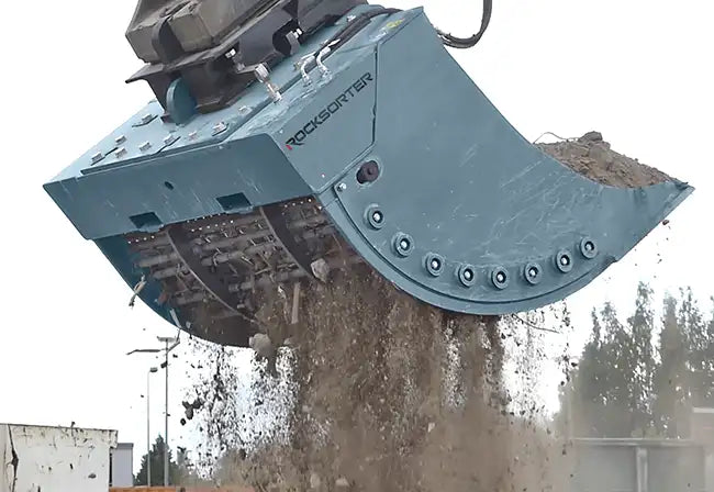 RockZone Rocksorter Sorting Bucket | Models V3 To V35 | Width 28 To 63 Inches | 2 To 40 Tons | For Excavators