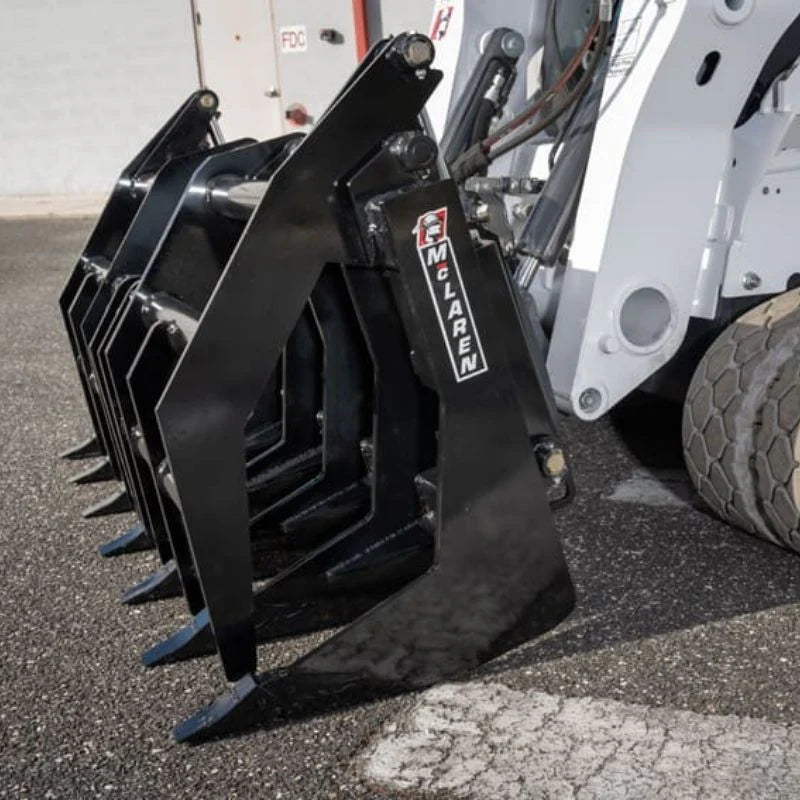 McLaren Industries Extreme Duty Root Rake Grapple | Model 60X123X72 To 60X123X84 | Width 72" To 84" | 15-25 GPM | For Skid Steers