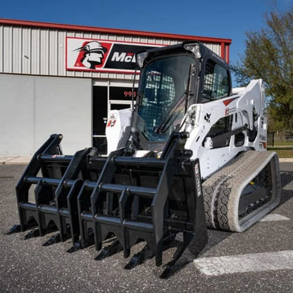McLaren Industries Extreme Duty Root Rake Grapple | Model 60X123X72 To 60X123X84 | Width 72" To 84" | 15-25 GPM | For Skid Steers