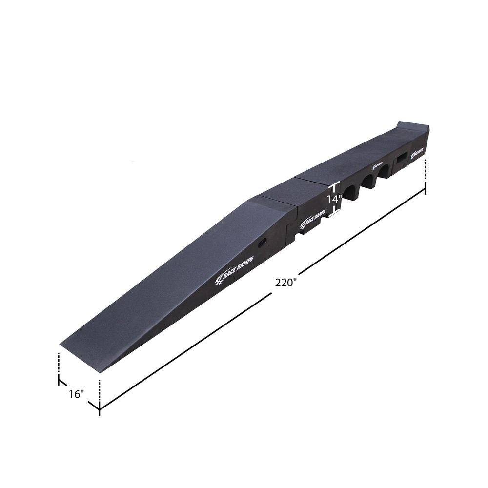 Race Ramps Portable Pit Stop Ramps Racer Model with Scale Cutouts | Model RR-PPS-R | 16" W x 14" H | 6,000 lb Capacity | Adjustable 90 To 115" Wheelbase | For Garage & Track
