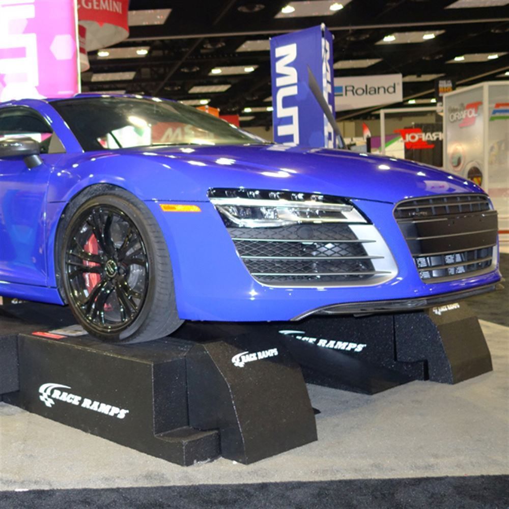 Race Ramps Restyler Ramps Classic | Model RR-RESTYLE-16 | 16" Wide | 14" Lift | 6,000 lb Capacity | Wheelbase 82" To 128" | For Vehicle Wrap & Maintenance