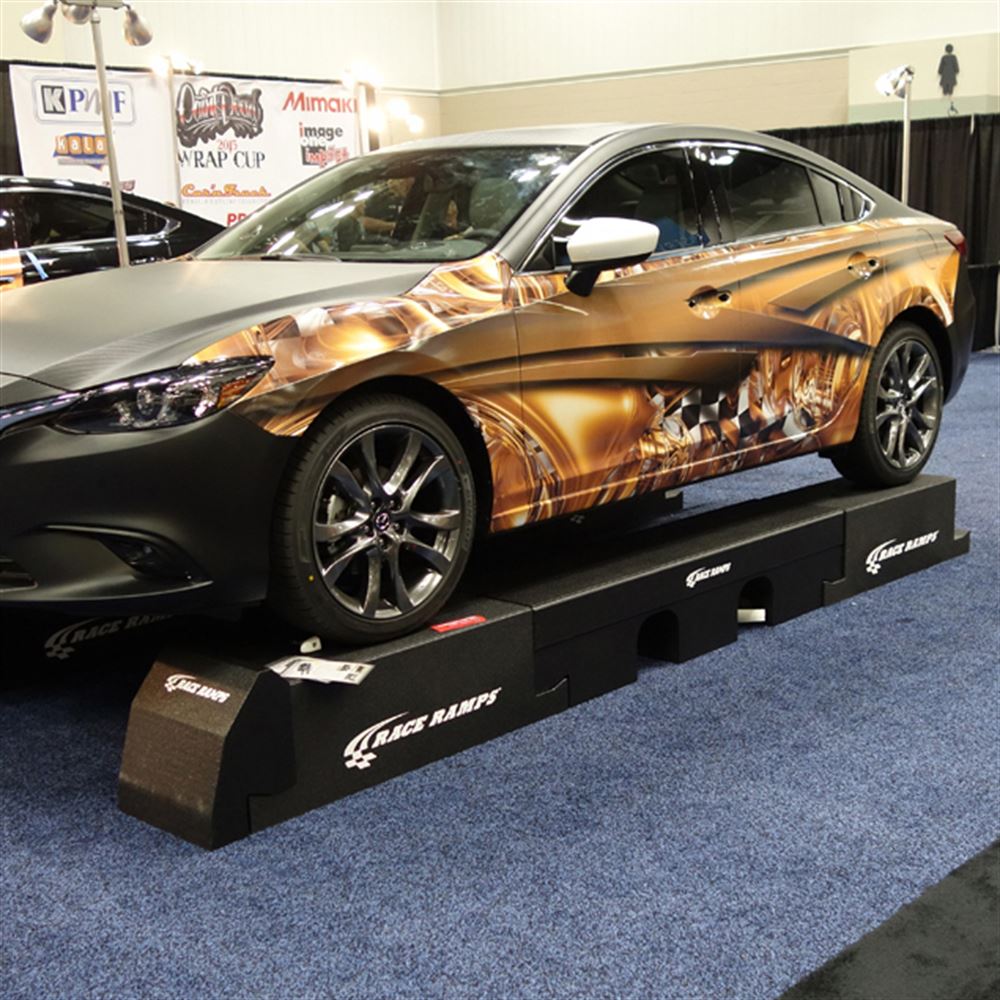 Race Ramps Restyler Ramps Classic | Model RR-RESTYLE-16 | 16" Wide | 14" Lift | 6,000 lb Capacity | Wheelbase 82" To 128" | For Vehicle Wrap & Maintenance