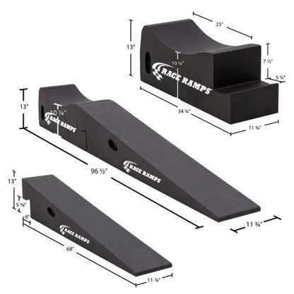 Race Ramps Super Duty Truck Service Ramps | Model RR-STR | 96.5" L x 11.75" W | 10.25" Lift | 60,000 lb Capacity | Fits Tires Up to 11" | For Heavy-Duty Truck & RV Ramps