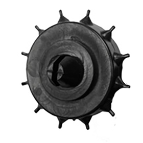 RRV Canola Disk Knock-Out Wheel Assembly & Wear Strip | 12-Notch Design | 0.5" Polycarbonate | For John Deere CCS Mini-Hopper