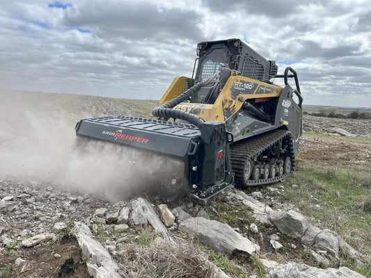 Grim Reaper Industries Rock Crushing Head | Model Mark I | Cut Width 72" | Hydraulic Flow Range 20–40 GPM | For Skid Steers