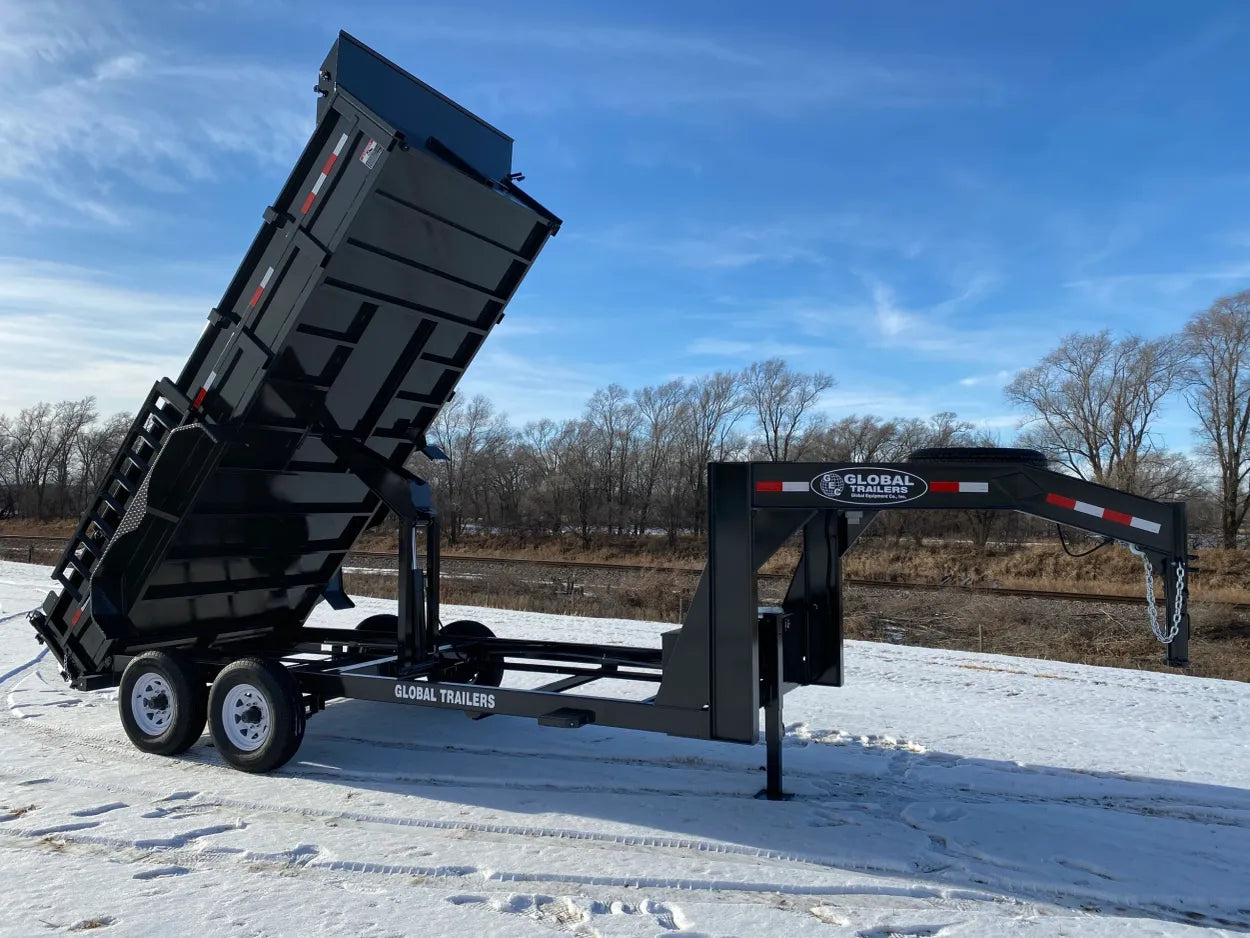Global Equipment Dump Trailers | Model HDGN16 & HD14 | Heavy‑Duty & Extra Heavy‑Duty | Length 14′–16′ | For Trucks