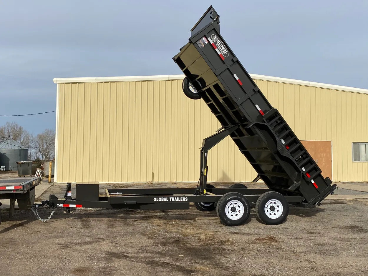 Global Equipment Dump Trailers | Model HDGN16 & HD14 | Heavy‑Duty & Extra Heavy‑Duty | Length 14′–16′ | For Trucks
