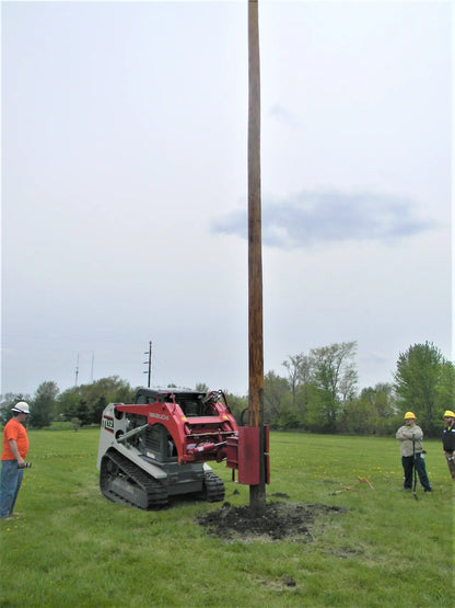 Ez Spot Ur Attachment Heavy Duty Pole Setter | Model EZ-HD08 | Jaw Opening 21" | 20–30 GPM | 3–5 Tons | For Skid Steer, Compact Track Loaders, Wheel Loaders, Excavators, Mini Excavators, Telehandlers & Backhoes