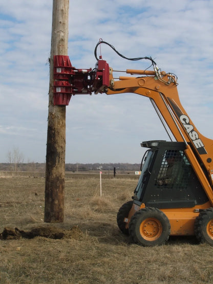 Ez Spot Ur Attachment Heavy Duty Pole Setter | Model EZ-HD08 | Jaw Opening 21" | 20–30 GPM | 3–5 Tons | For Skid Steer, Compact Track Loaders, Wheel Loaders, Excavators, Mini Excavators, Telehandlers & Backhoes