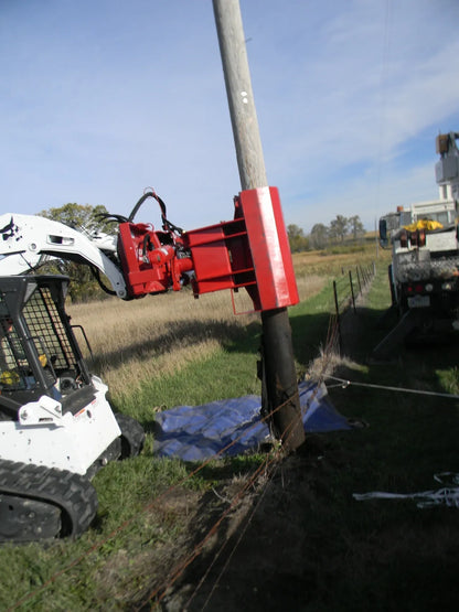 Ez Spot Ur Attachment Heavy Duty Pole Setter | Model EZ-HD08 | Jaw Opening 21" | 20–30 GPM | 3–5 Tons | For Skid Steer, Compact Track Loaders, Wheel Loaders, Excavators, Mini Excavators, Telehandlers & Backhoes
