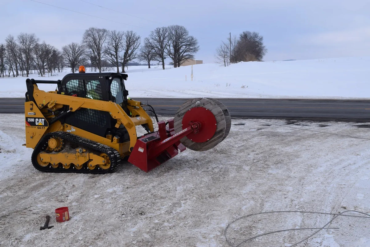 EZ Spot UR Attachment Wire Reel | Model EZ-WR01 | Spool Width 24–50" | 20–30 GPM | 3–5 Ton | For Skid Steer, Compact Track Loaders, Wheel Loaders, Excavators, Mini Excavators, Telehandlers & Backhoes