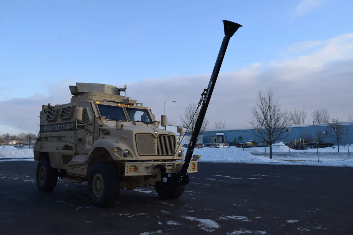 EZ Spot UR Attachment Tactical Equipment Line | Scorpion Penetrator & Bulldog Claw Series | 127° Rotating Base | Lifting Capacity 5,000 lbs | 20–30 GPM | 60–100 HP | For MRAPs, Armored Tactical Vehicles & Skid Steers