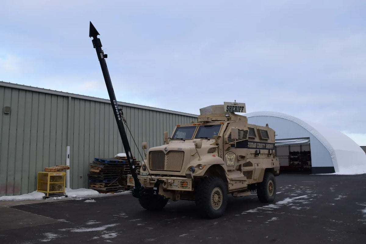 EZ Spot UR Attachment Tactical Equipment Line | Scorpion Penetrator & Bulldog Claw Series | 127° Rotating Base | Lifting Capacity 5,000 lbs | 20–30 GPM | 60–100 HP | For MRAPs, Armored Tactical Vehicles & Skid Steers