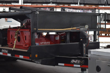 EZ Spot UR Attachment Trailer With Rack | Model EZ-TRL001 | 28' x 8'6" Deck | 25,000 lbs GVWR | 20–30 GPM | 3–5 Tons | For Skid Steer, Compact Track Loaders, Wheel Loaders, Excavators, Mini Excavators, Telehandlers & Backhoes