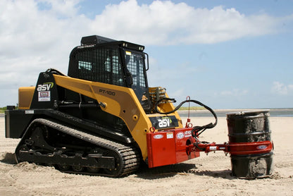 EZ Spot UR Attachment Barrel Handler | Model EZ-0002 | Jaw Opening 21"–39.5" | 20–30 GPM | 3–5 Ton | For Skid Steer, Compact Track Loaders, Wheel Loaders, Excavators, Mini Excavators, Telehandlers & Backhoes