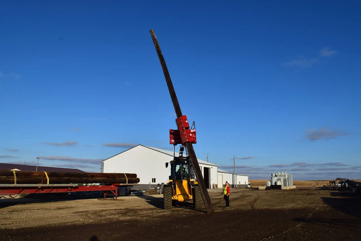 EZ Spot UR Attachment Extreme Pole Setter | Model EZ-HD88 | Jaw Opening 26" | Capacity 10,000 lb | 25–35 Tons | For Excavators & Wheel Loaders