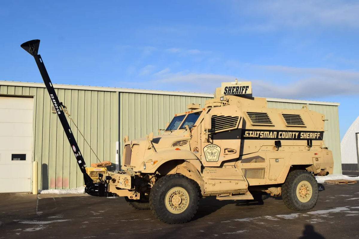EZ Spot UR Attachment Tactical Equipment Line | Scorpion Penetrator & Bulldog Claw Series | 127° Rotating Base | Lifting Capacity 5,000 lbs | 20–30 GPM | 60–100 HP | For MRAPs, Armored Tactical Vehicles & Skid Steers