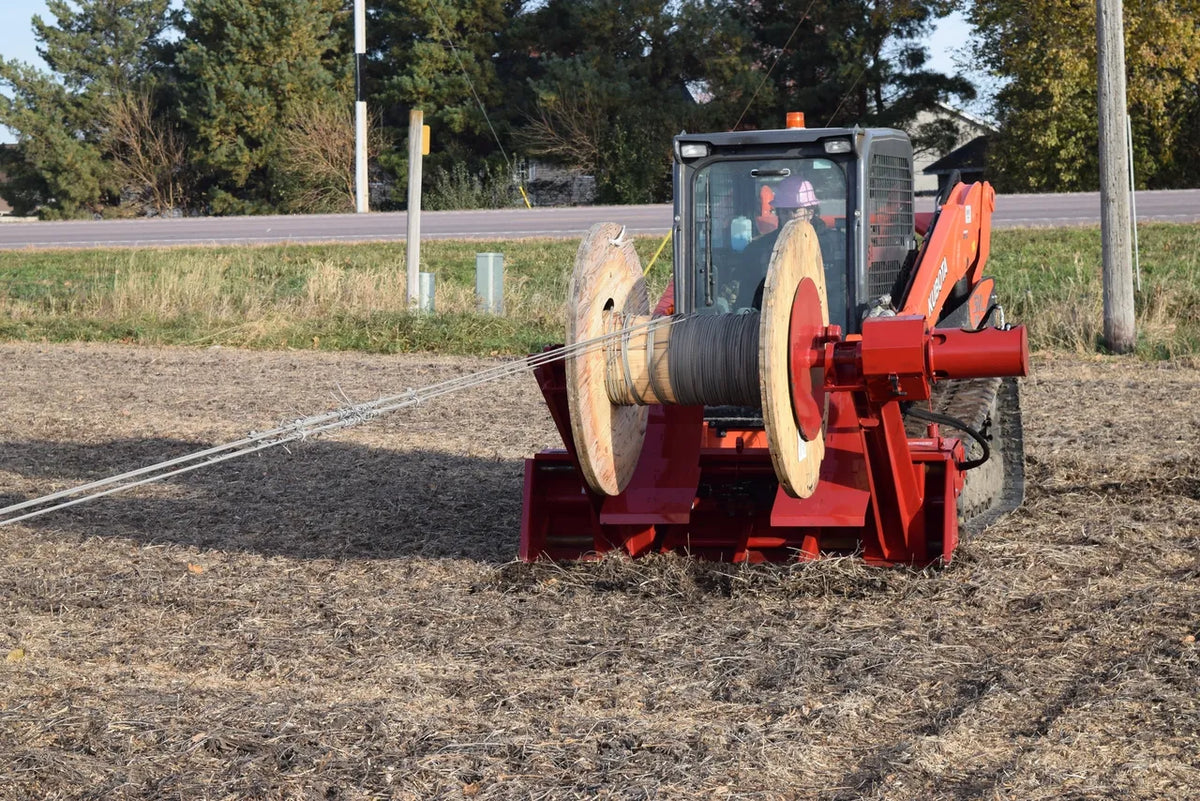 EZ Spot UR Attachment Wire Reel | Model EZ-WR01 | Spool Width 24–50" | 20–30 GPM | 3–5 Ton | For Skid Steer, Compact Track Loaders, Wheel Loaders, Excavators, Mini Excavators, Telehandlers & Backhoes