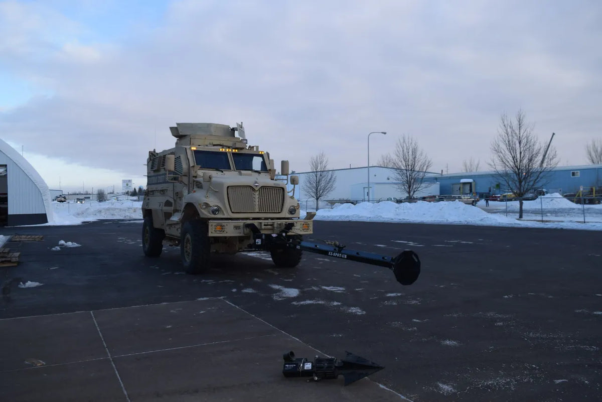 EZ Spot UR Attachment Tactical Equipment Line | Scorpion Penetrator & Bulldog Claw Series | 127° Rotating Base | Lifting Capacity 5,000 lbs | 20–30 GPM | 60–100 HP | For MRAPs, Armored Tactical Vehicles & Skid Steers