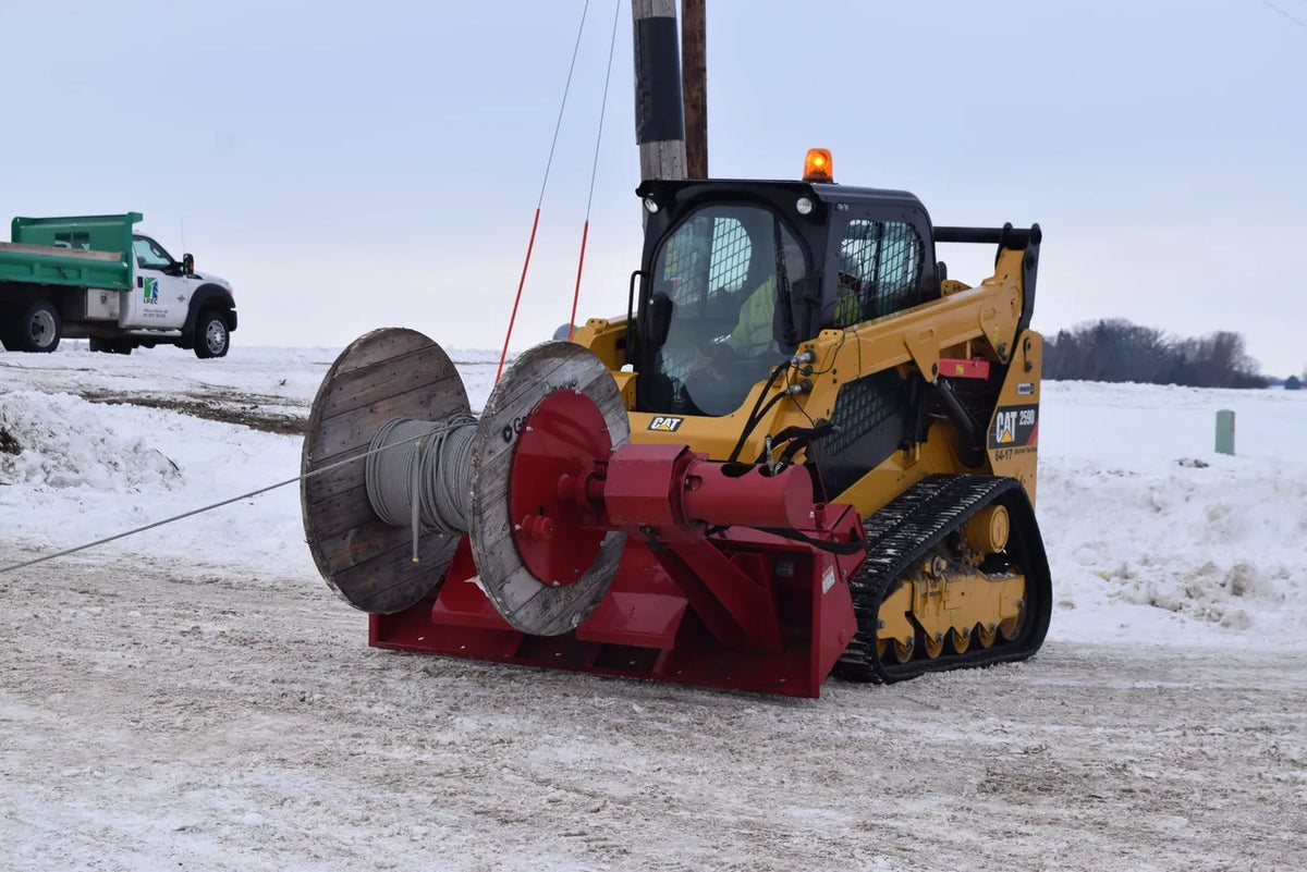 EZ Spot UR Attachment Wire Reel | Model EZ-WR01 | Spool Width 24–50" | 20–30 GPM | 3–5 Ton | For Skid Steer, Compact Track Loaders, Wheel Loaders, Excavators, Mini Excavators, Telehandlers & Backhoes