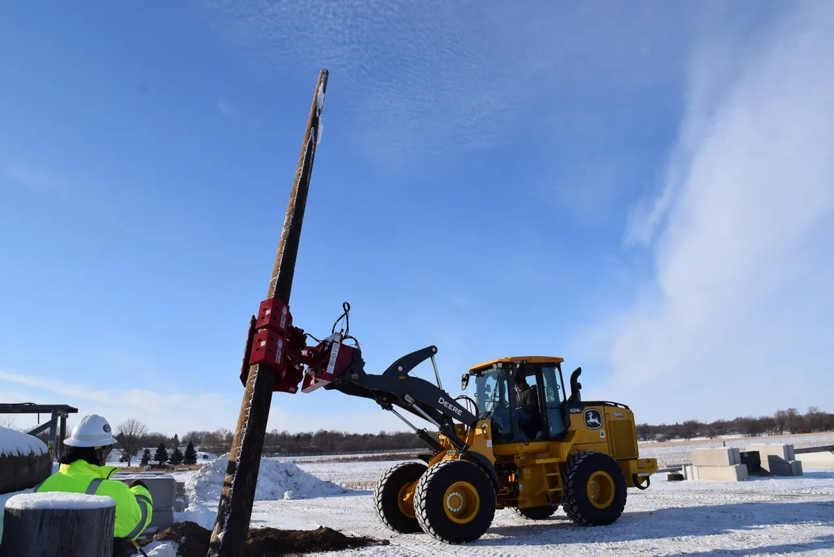EZ Spot UR Attachment Extreme Pole Setter | Model EZ-HD88 | Jaw Opening 26" | Capacity 10,000 lb | 25–35 Tons | For Excavators & Wheel Loaders