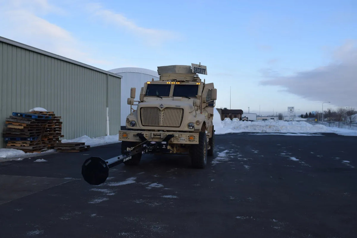 EZ Spot UR Attachment Tactical Equipment Line | Scorpion Penetrator & Bulldog Claw Series | 127° Rotating Base | Lifting Capacity 5,000 lbs | 20–30 GPM | 60–100 HP | For MRAPs, Armored Tactical Vehicles & Skid Steers
