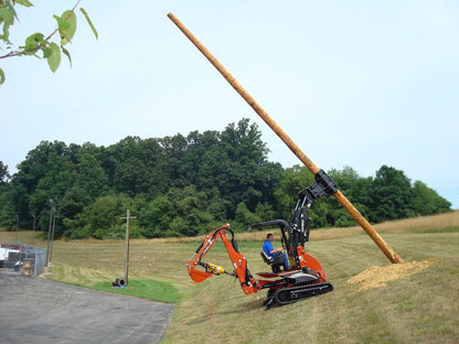 Ez Spot Ur Attachment Heavy Duty Pole Setter | Model EZ-HD08 | Jaw Opening 21" | 20–30 GPM | 3–5 Tons | For Skid Steer, Compact Track Loaders, Wheel Loaders, Excavators, Mini Excavators, Telehandlers & Backhoes