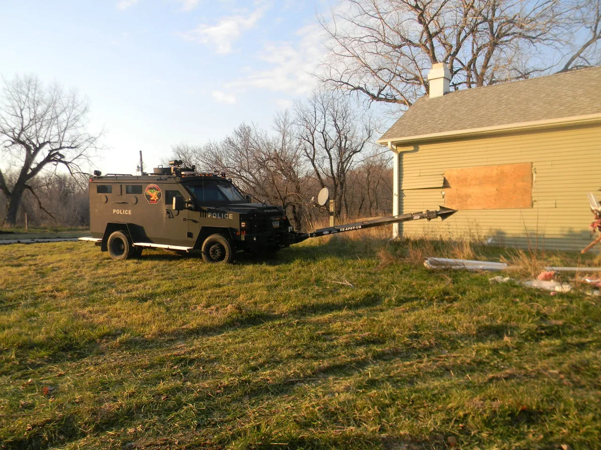 EZ Spot UR Attachment Tactical Equipment Line | Scorpion Penetrator & Bulldog Claw Series | 127° Rotating Base | Lifting Capacity 5,000 lbs | 20–30 GPM | 60–100 HP | For MRAPs, Armored Tactical Vehicles & Skid Steers