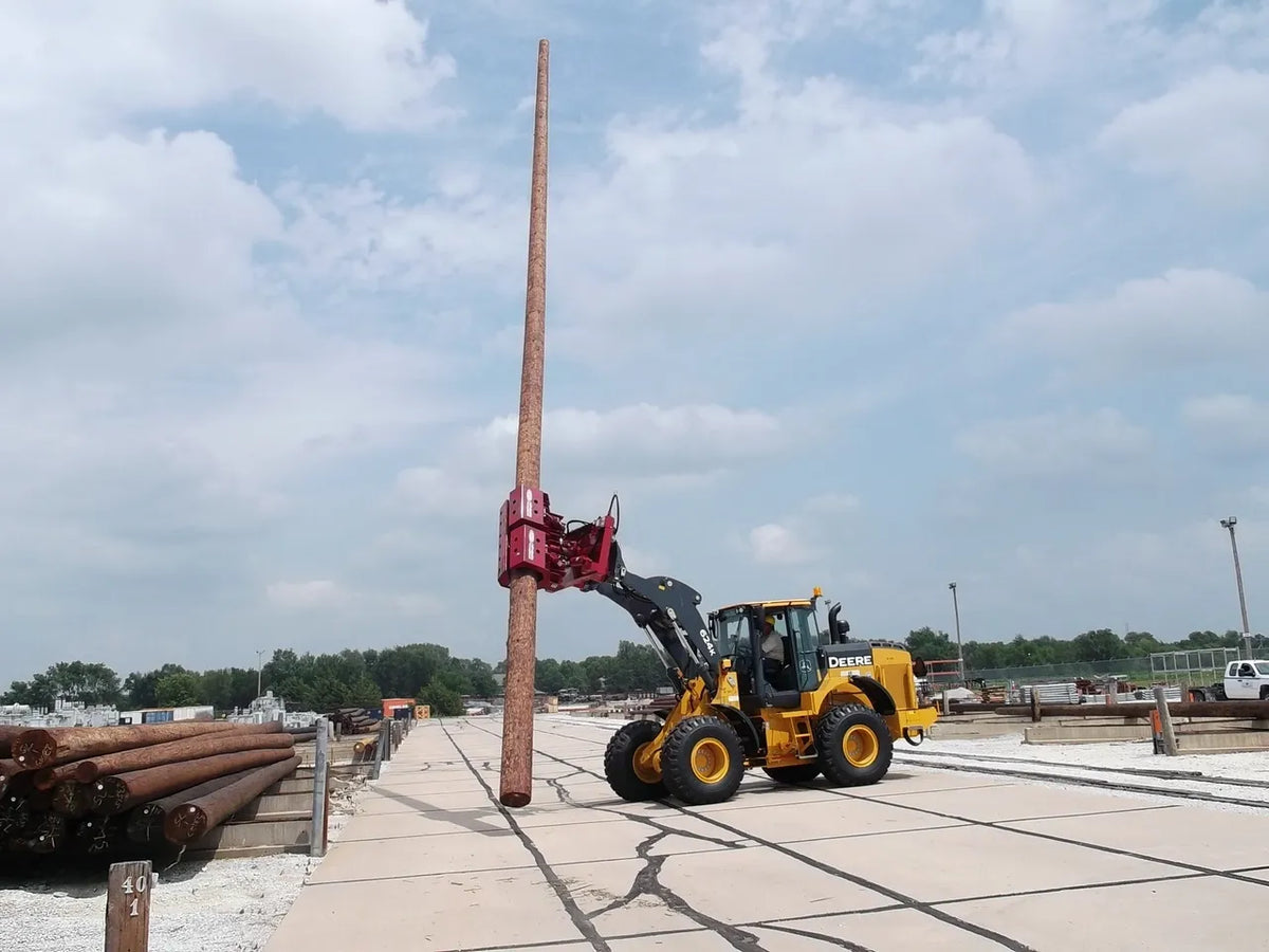 EZ Spot UR Attachment Extreme Pole Setter | Model EZ-HD88 | Jaw Opening 26" | Capacity 10,000 lb | 25–35 Tons | For Excavators & Wheel Loaders