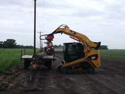 Ez Spot Ur Attachment Heavy Duty Pole Setter | Model EZ-HD08 | Jaw Opening 21" | 20–30 GPM | 3–5 Tons | For Skid Steer, Compact Track Loaders, Wheel Loaders, Excavators, Mini Excavators, Telehandlers & Backhoes