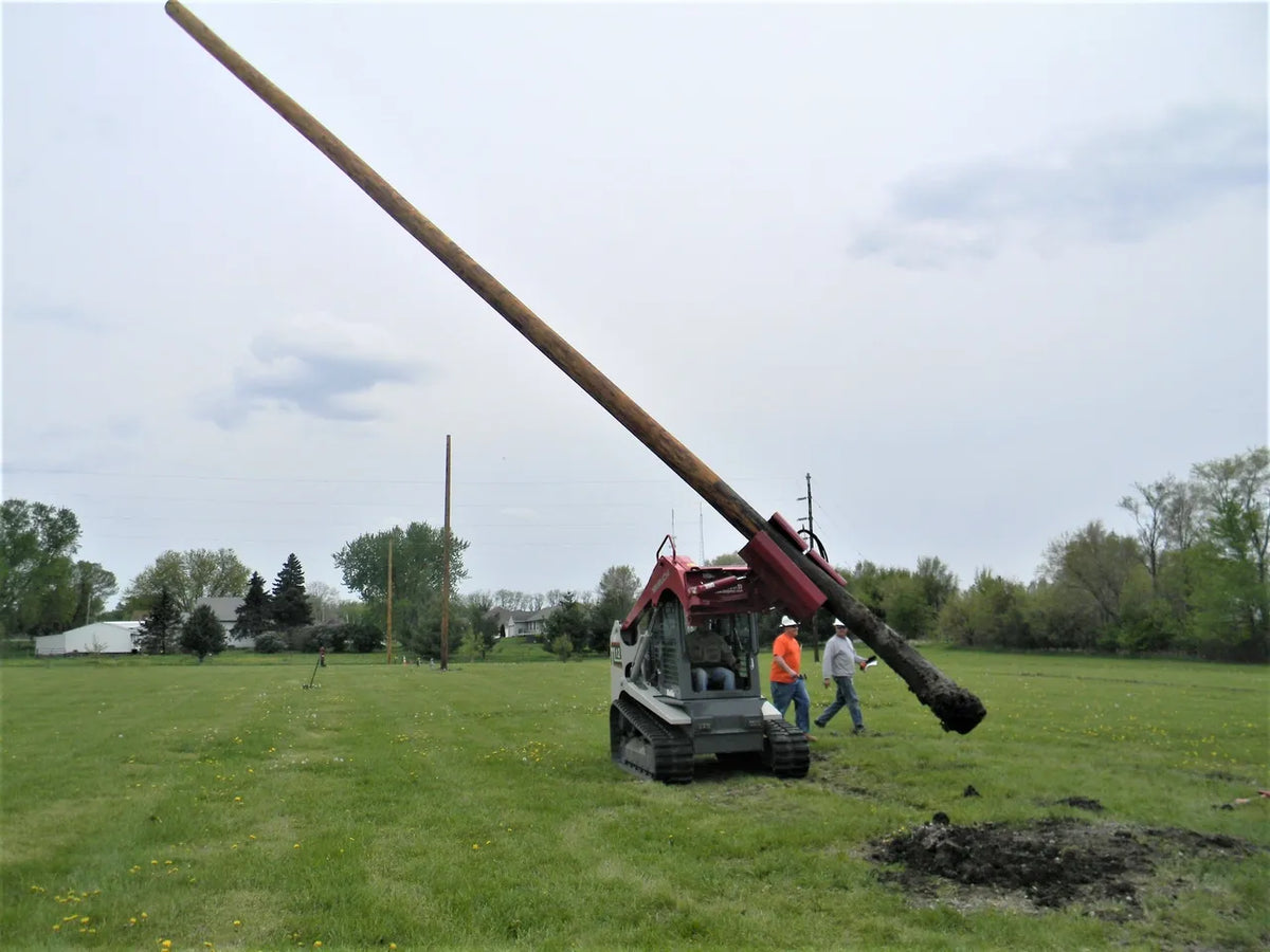 Ez Spot Ur Attachment Heavy Duty Pole Setter | Model EZ-HD08 | Jaw Opening 21" | 20–30 GPM | 3–5 Tons | For Skid Steer, Compact Track Loaders, Wheel Loaders, Excavators, Mini Excavators, Telehandlers & Backhoes