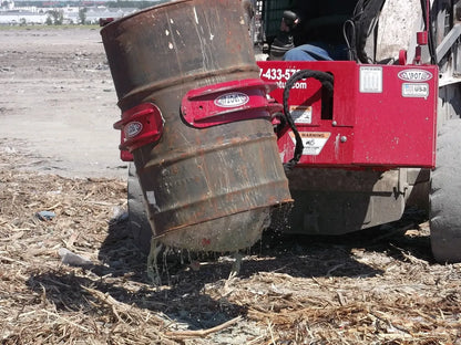 EZ Spot UR Attachment Barrel Handler | Model EZ-0002 | Jaw Opening 21"–39.5" | 20–30 GPM | 3–5 Ton | For Skid Steer, Compact Track Loaders, Wheel Loaders, Excavators, Mini Excavators, Telehandlers & Backhoes