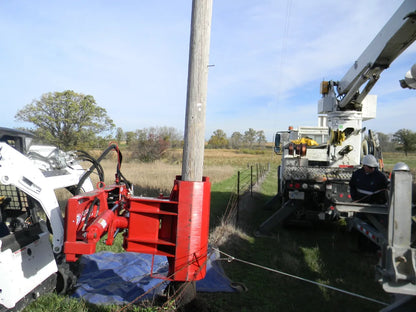 Ez Spot Ur Attachment Heavy Duty Pole Setter | Model EZ-HD08 | Jaw Opening 21" | 20–30 GPM | 3–5 Tons | For Skid Steer, Compact Track Loaders, Wheel Loaders, Excavators, Mini Excavators, Telehandlers & Backhoes