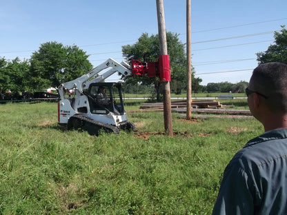 Ez Spot Ur Attachment Heavy Duty Pole Setter | Model EZ-HD08 | Jaw Opening 21" | 20–30 GPM | 3–5 Tons | For Skid Steer, Compact Track Loaders, Wheel Loaders, Excavators, Mini Excavators, Telehandlers & Backhoes