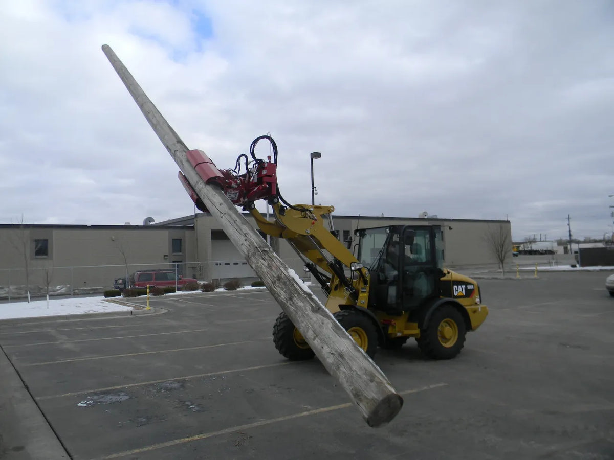 Ez Spot Ur Attachment Heavy Duty Pole Setter | Model EZ-HD08 | Jaw Opening 21" | 20–30 GPM | 3–5 Tons | For Skid Steer, Compact Track Loaders, Wheel Loaders, Excavators, Mini Excavators, Telehandlers & Backhoes